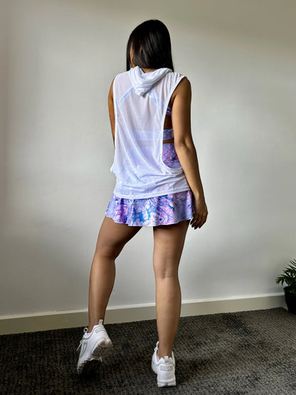 Camiseta Combat Con Capucha White