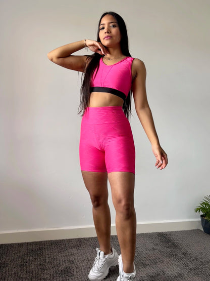 Conjunto Short Super Glow Pink